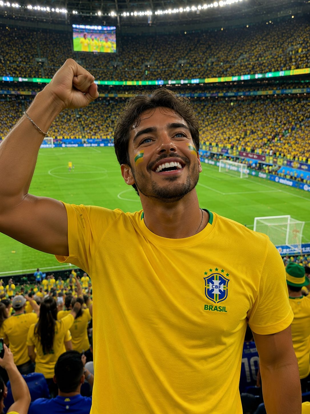 Camiseta Brasil Dry Fit Amarela e Azul | Copa | Brasão em DTF