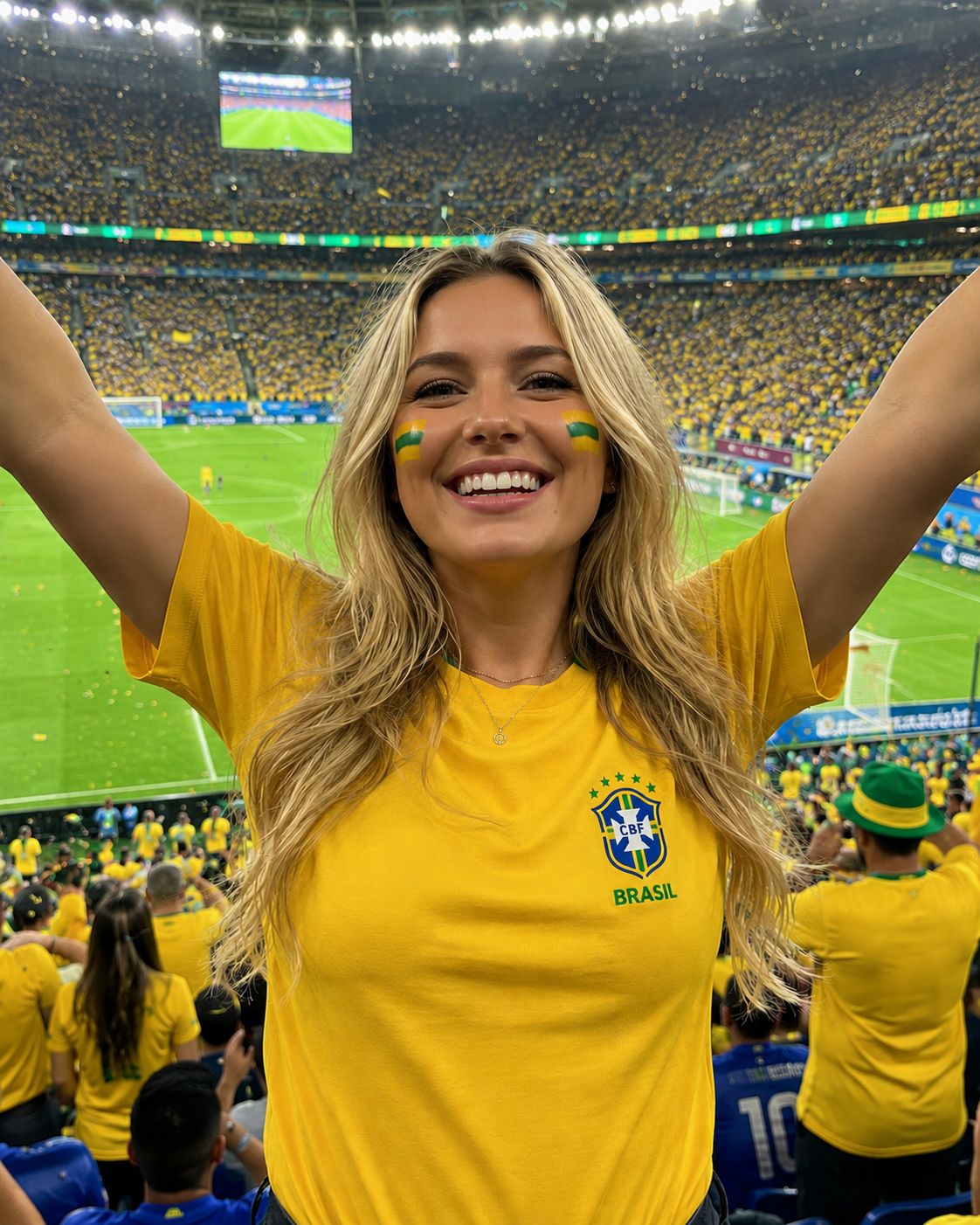 Camiseta Brasil Dry Fit Amarela e Azul | Copa | Brasão em DTF