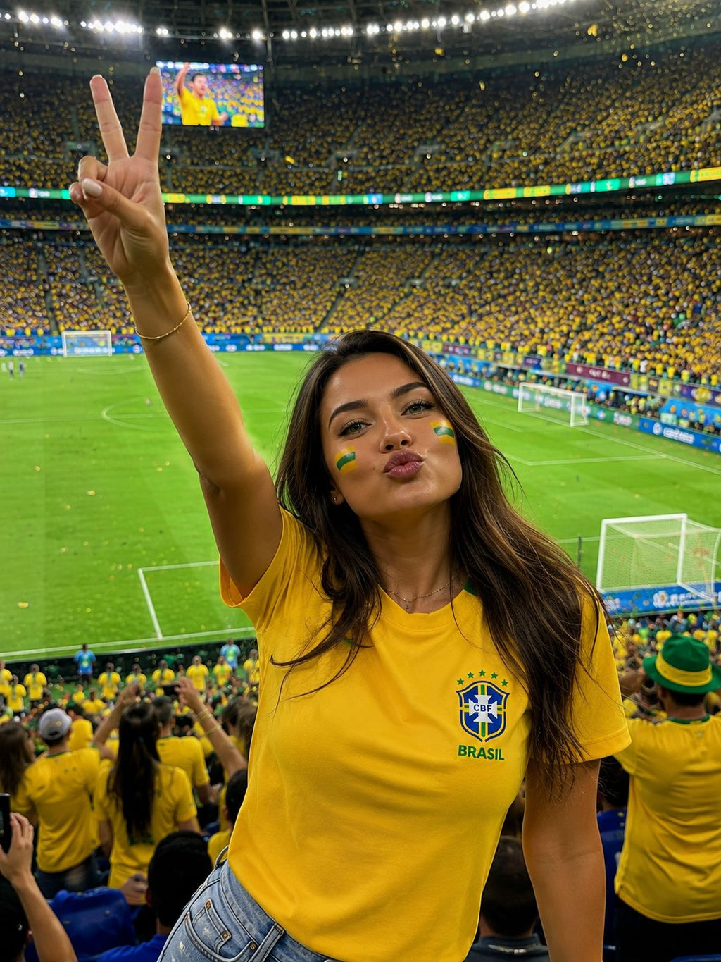 Camiseta Brasil Dry Fit Amarela e Azul | Copa | Brasão em DTF
