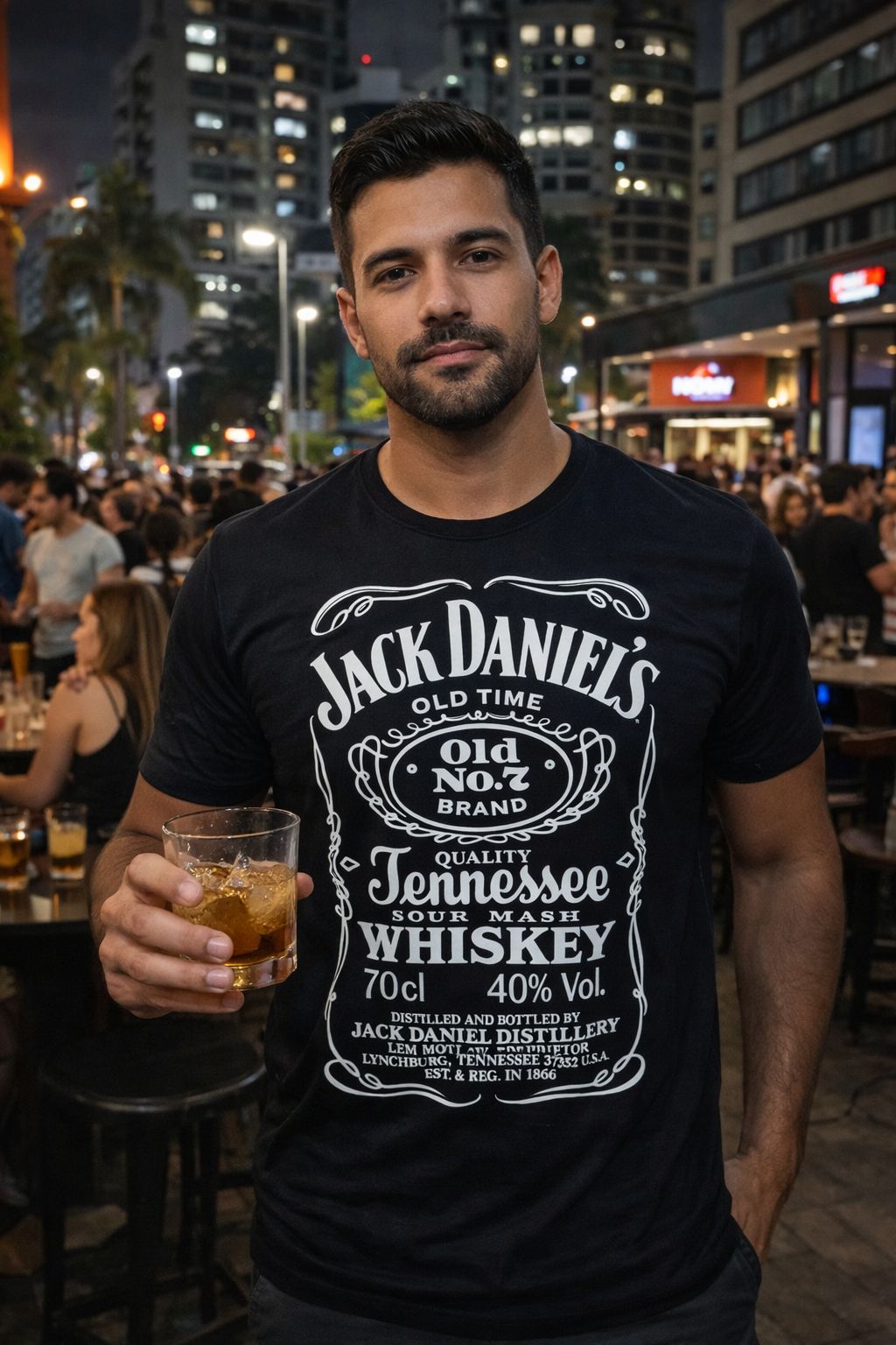 Camiseta compatível com Jack Daniel's DryFit - Preta