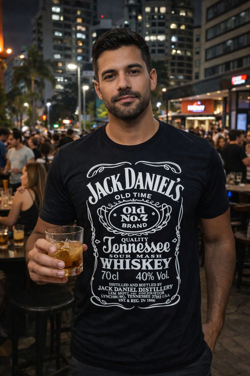 Camiseta compatível com Jack Daniel's DryFit - Preta
