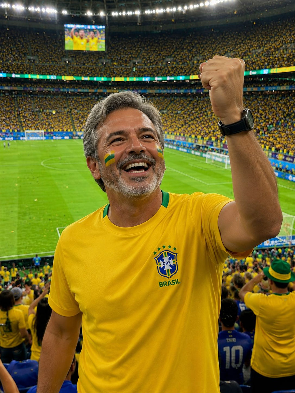 Camiseta Brasil Dry Fit Amarela e Azul | Copa | Brasão em DTF