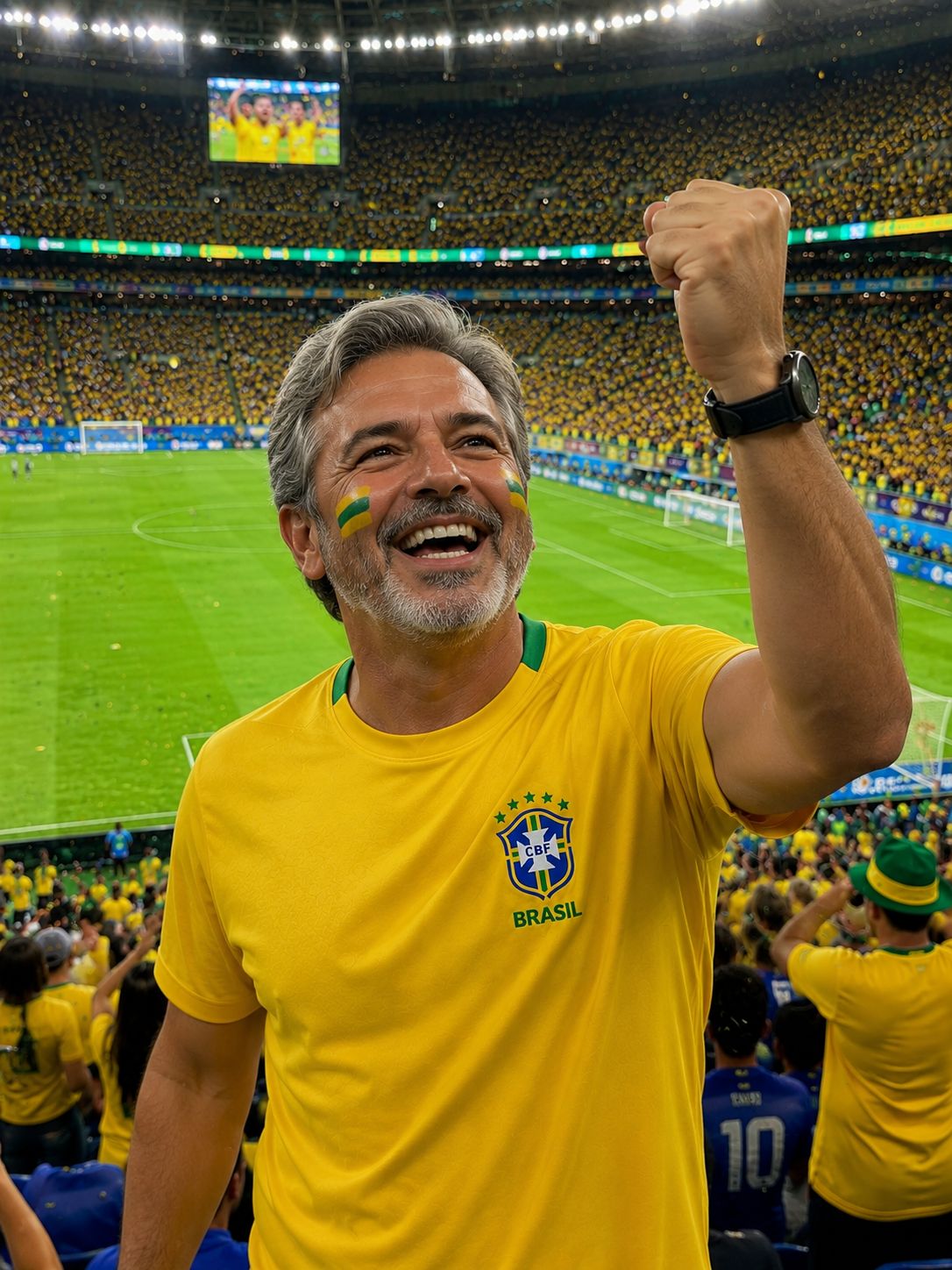 Camiseta Brasil Dry Fit Amarela e Azul | Copa | Brasão em DTF