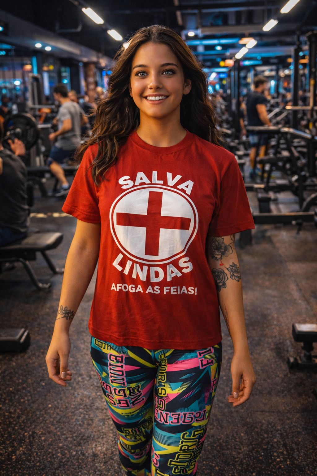 Calça Legging Girl FITNESS Poliamida Suplex Fitness Colorida sem Transparência