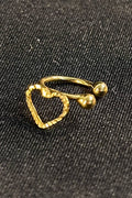Piercing Fake com Coração Banhado em Ouro 18k