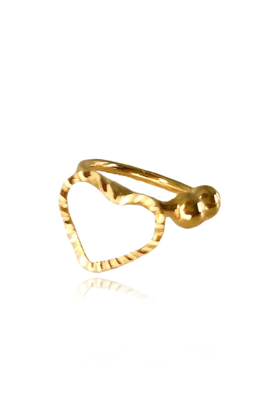 Piercing Fake com Coração Banhado em Ouro 18k