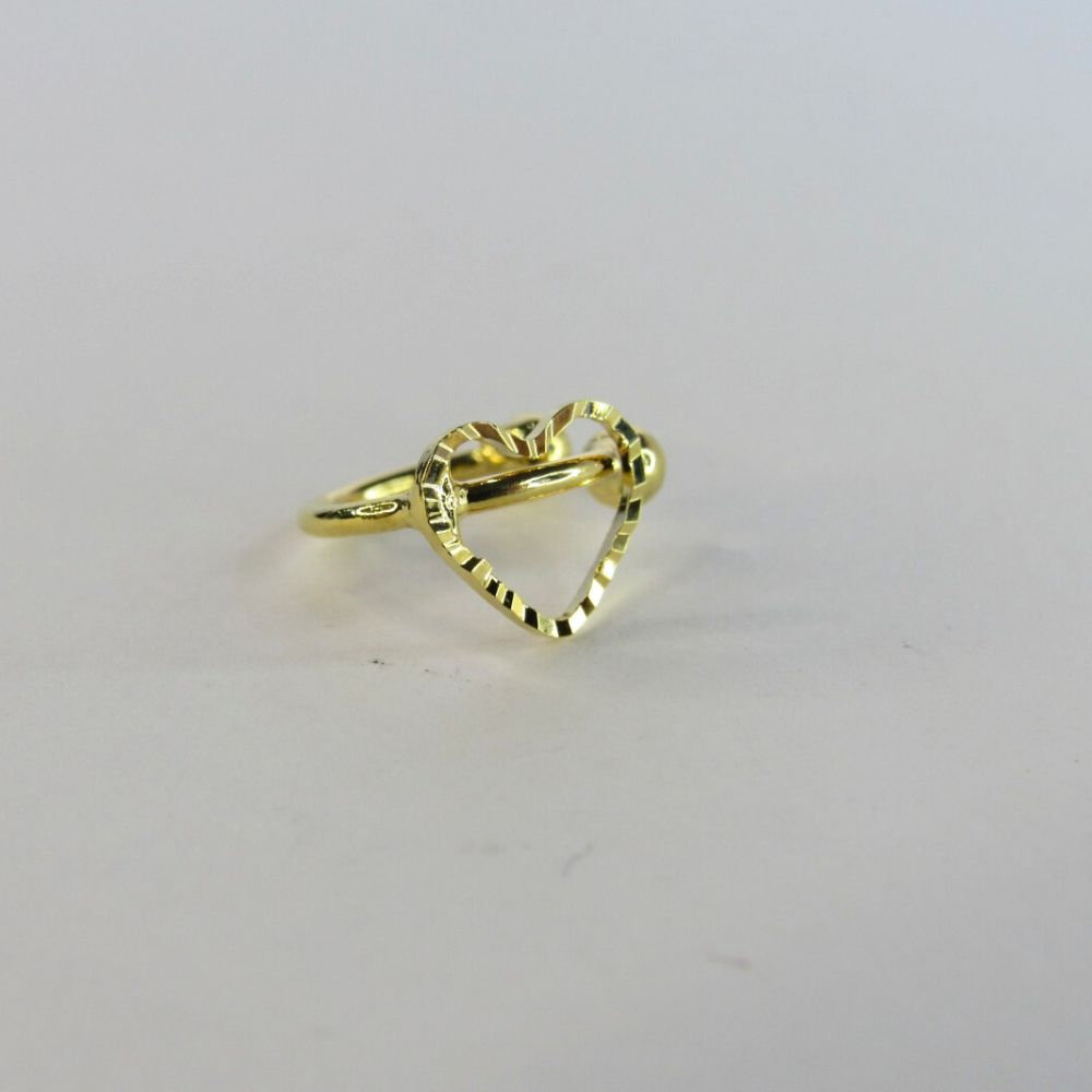 Piercing Fake com Coração Banhado em Ouro 18k