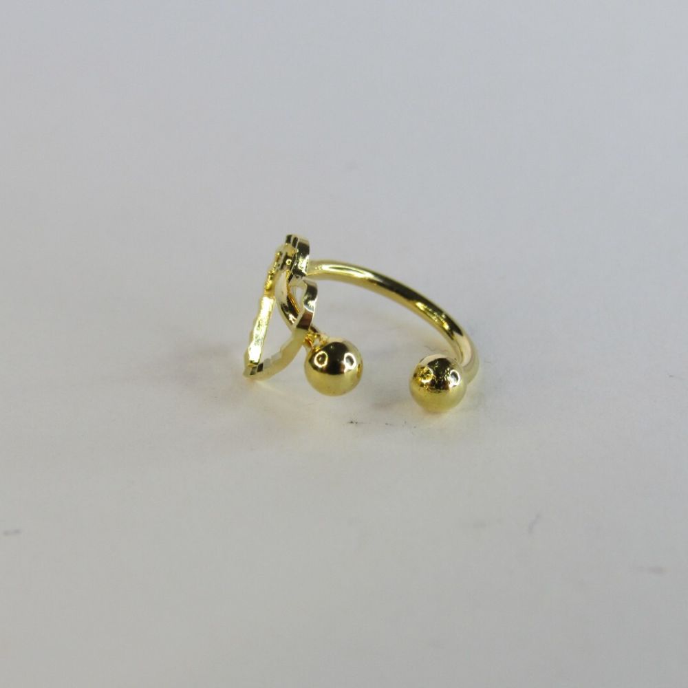 Piercing Fake com Coração Banhado em Ouro 18k