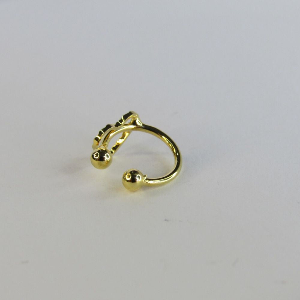 Piercing Fake com Coração Banhado em Ouro 18k