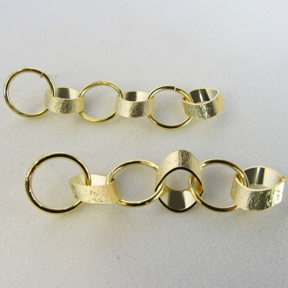 Brinco Grande de Círculos Interligados Banhado em Ouro 18k