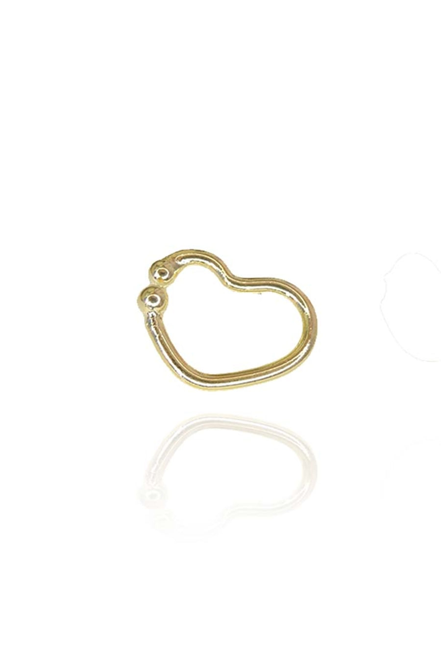 Piercing Fake Forma de Coração Banhado em Ouro 18k
