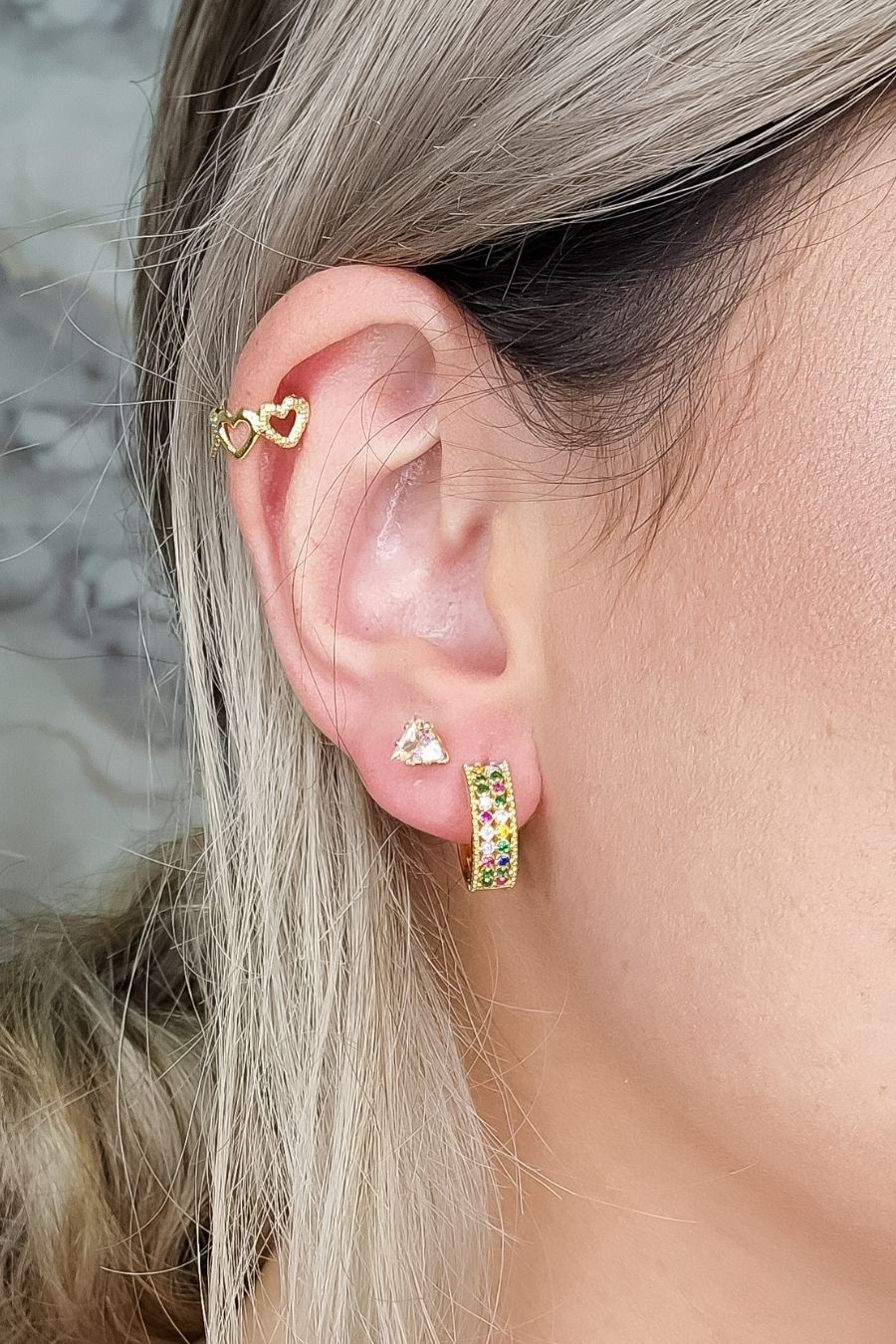 Piercing Mini Coração Banhado em Ouro 18k