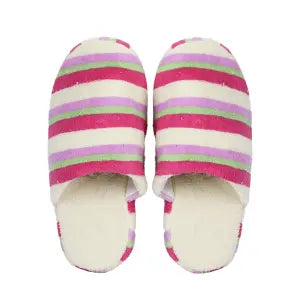 Pantufa Peluciada Feminina Listrada  Cores Sortidas